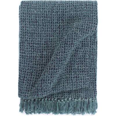 vidaXL Декоративно одеяло, памук, 125x150 см, индигово синьо (133752)
