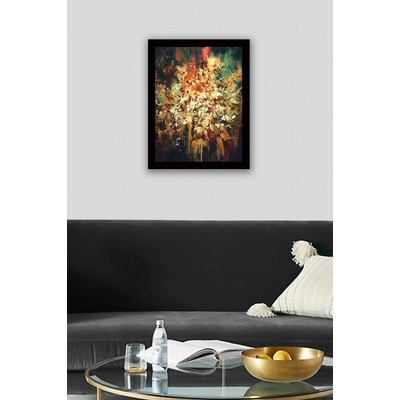 ASIR Obraz na MDF s rámem BAREVNÉ NEURČITÉ KVĚTY 41 x 56 cm