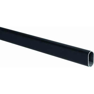 Walteco Oválna šatníková tyč 1500x30x15 mm čierna 92246