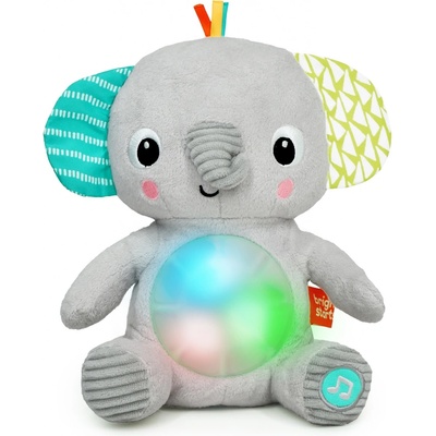 Bright Starts plyšová hudobná a svietiaca Hračka Hug a bye Baby Sloník