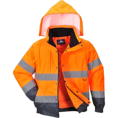 Portwest hi-vis ЯКЕ 2в1 c468 / Изолирано светлоотразително бомбър яке 2в1 - hv оранжево xl (c468orrxl)