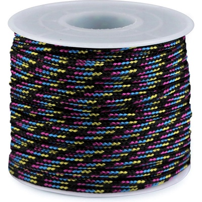 Prima-obchod Padáková / oděvní šňůra Ø2,5 mm, barva 6 černá multikolor