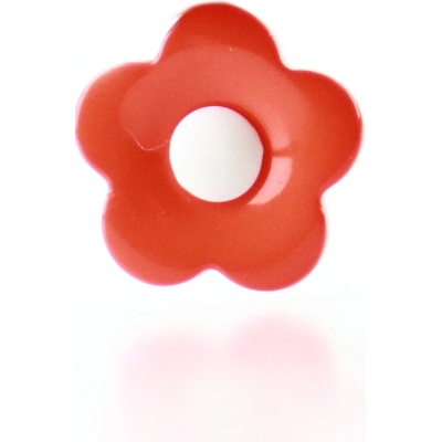 Pro Háčkování Knoflík kytka 17 mm, oranžový s bílou