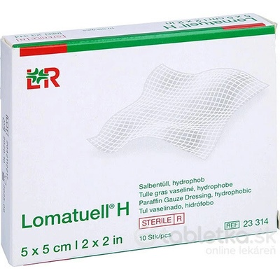 LOMATUELL H TYL PARAFÍNOVÝ sterilný 5 x 5 cm 10 ks