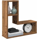 vidaXL Wall Cube Shelves 2 бр. старо дърво 50x15x50 cm (856604)