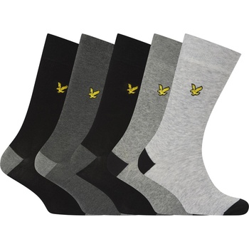 Lyle and Scott Чорапи Lyle and Scott Lyle 5P Cntrst Socks Sn63 - Black/Grey Marl