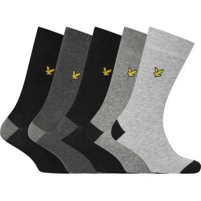 Lyle and Scott Чорапи Lyle and Scott Lyle 5P Cntrst Socks Sn63 - Black/Grey Marl