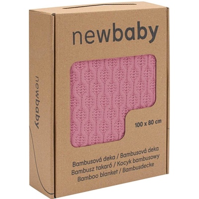 New Baby Bambusová pletená deka so vzorom pink