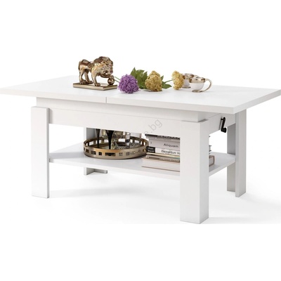 Разтегателна холна маса с повдигащ се плот ROY 130/170x65 cm бяла (MZ0017)