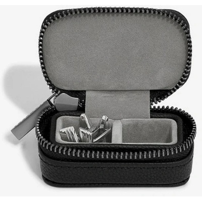 Stackers pánská cestovní šperkovnice Black Zipped Travel Cufflink Box Black černá 76206