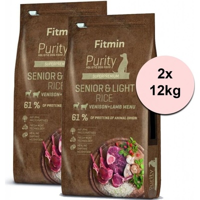 Fitmin Purity Rice Senior & Light Venison & Lamb 2 x 12 kg