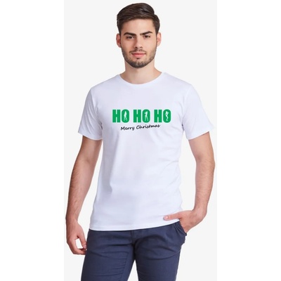 Мъжка бяла или черна тениска HO-HO-HO Merry Christmas