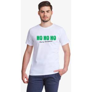  Мъжка бяла или черна тениска HO-HO-HO Merry Christmas