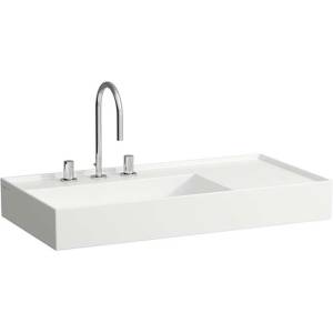 Laufen Kartell - Умивалник 90x46 см, с 3 отвора за смесител, SaphirKeramik, с LCC, бял H8103384001581 (H8103384001581)