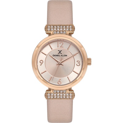 Daniel Klein DK. 1.13967-5 - Дамски, Кварц, 40mm, Розова кожа, Кристали, 3 ATM - Premium