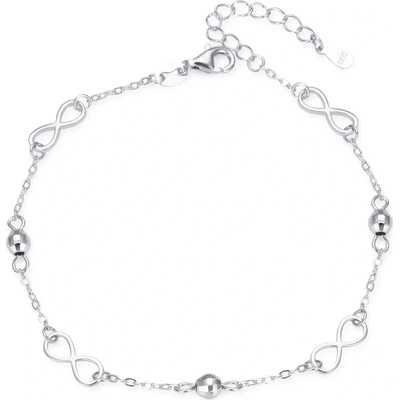 AGATO Stříbrný náramek s korálky a symbolem nekonečnem AGB765/21