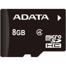 ADATA microSDHC 8GB + adapter AUSDH8GCL4-RA1