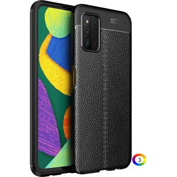 Samsung Galaxy F52 5G Удароустойчив Litchi Skin Калъф и Протектор