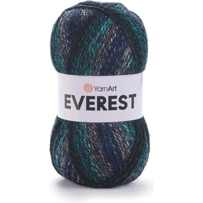 Yarn Art příze Everest 7054 tyrkysová, modrá, šedá
