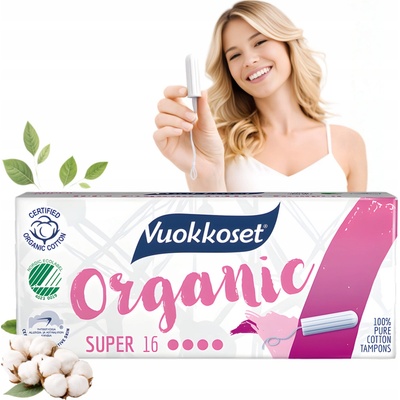 Vuokkoset Organické tampóny super 16 ks