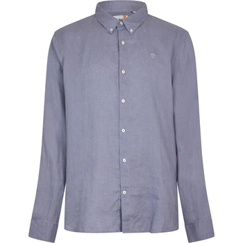 Timberland Риза Timberland Men's Mill Brook Linen Leaf Green Long-Sleeve Plain Shirt - Quicksilver Yd