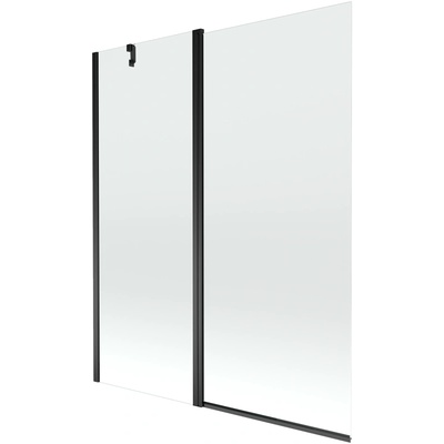 Mexen Flip параван за вана 2-крилен 140 x 150 cm, прозрачен, черен - 894-140-101-70-00 (894-140-101-70-00)