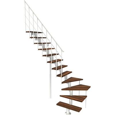 Minka STAIRS Lomené modulové schodiště Comfort Top Turn ořech/bílá, 312 cm