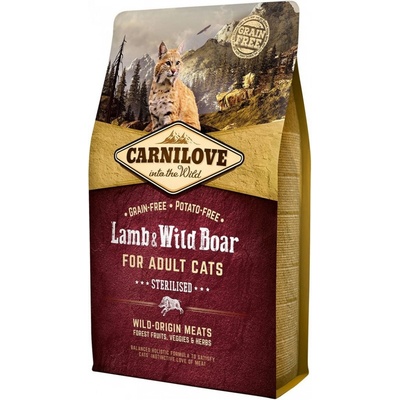 Carnilove Steril.Lamb Wild Boar for Adult Cats jehně & divočák 2 kg