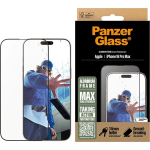 Panzer Стъклен протектор PanzerGlass за iPhone 16 Pro Max, Aluminum Frame, Ultra-Wide Fit