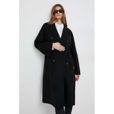 KARL LAGERFELD Вълнено палто Karl Lagerfeld в черно преходен модел с двуредно закопчаване (240W1500)