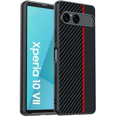 VSECHNONAMOBIL 128504 CARBON Ochranný obal pro Sony Xperia 10 VII BLACK-RED – Zbozi.Blesk.cz