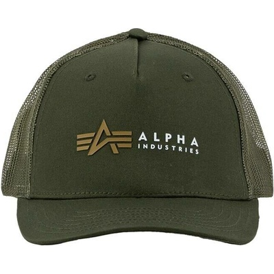 Alpha Baseball Label Trucker Cap olivová tmavá