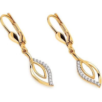 iZlato Forever Zlaté visiace náušnice so zirkónmi Matty, 14K IZ24751