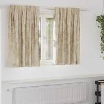 Pure Line Home Кадифени завеси в цвят бежов с комбиниран перделък, 2 бр. , 140 x 140 см