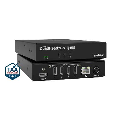 Външен мулти-дисплей адаптер Matrox QuadHead2GO Q155 Multi-Monitor Q2G-H4K2 за едновременна работа на 4 мониторa с HDMI вход (MATROX-Q2G-H4K2)