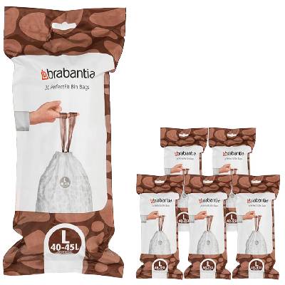 Торба за кош Brabantia - PerfectFit FlatBack+/Touch, размер L, 40 - 45 l, 120 броя (1005576)