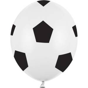Party Deco Латексов Балон - Футболна Топка, Черно и Бяло (sb14p-299-008b)