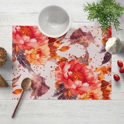 Biante Bavlněné Prostírání Sandra SA-600 Velké červeno-růžovo-oranžové květy pivoňky na bílém 35x45 cm
