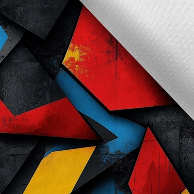 Látka s potiskem nepromokavý polyester TD/NS barevné 3D graffiti