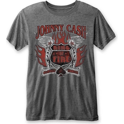 Johnny Cash tričko Ring of Fire šedé