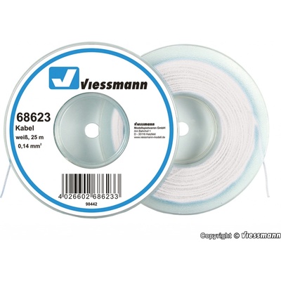 Viessmann Kabel na cívce, bílý 25 m 68623