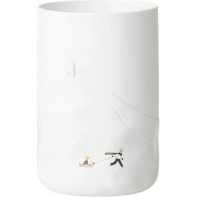 räder Porcelánová váza Dog Sled, bílá barva, porcelán