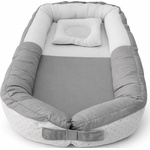 Babyhome Бебешко гнездо с 3d дишаща мембрана и възглавничка Цвят СИВ