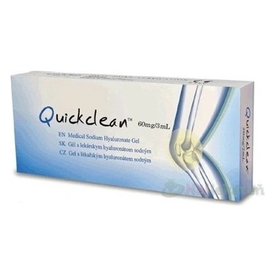 Quickclean 60 mg/3 ml Gél s hyaluronátom sodným v predplnenej injekčnej striekačke, na náhradu synoviálnej tekutiny na kĺby (20 mg/1 ml) 3 ml