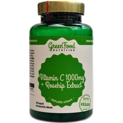 GreenFood Nutrition Vitamin C 1000 + Extrakt ze šípků 60 kapslí