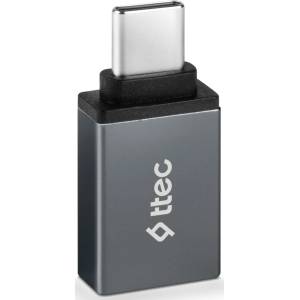 Ttec Адаптер ttec - OTG Converter, USB-C/USB-A, черен (8694470827773)
