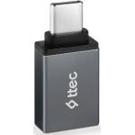 Ttec Адаптер ttec - OTG Converter, USB-C/USB-A, черен (8694470827773)
