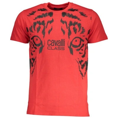 Cavalli Class T Shirt Maniche Corte Uomo Rosso Červená