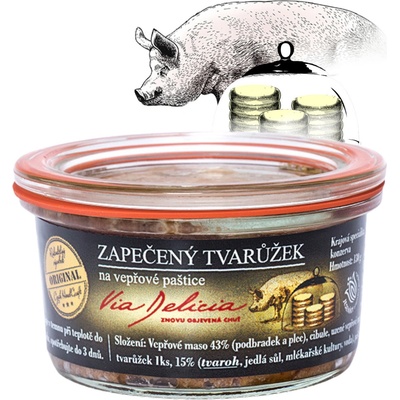 Via Delicia Zapečený tvarůžek na vepřové paštice 130g – Zboží Dáma