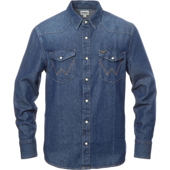 Wrangler pánska džínsová košeľa 27MW dark stone tmavo modrá 112341088